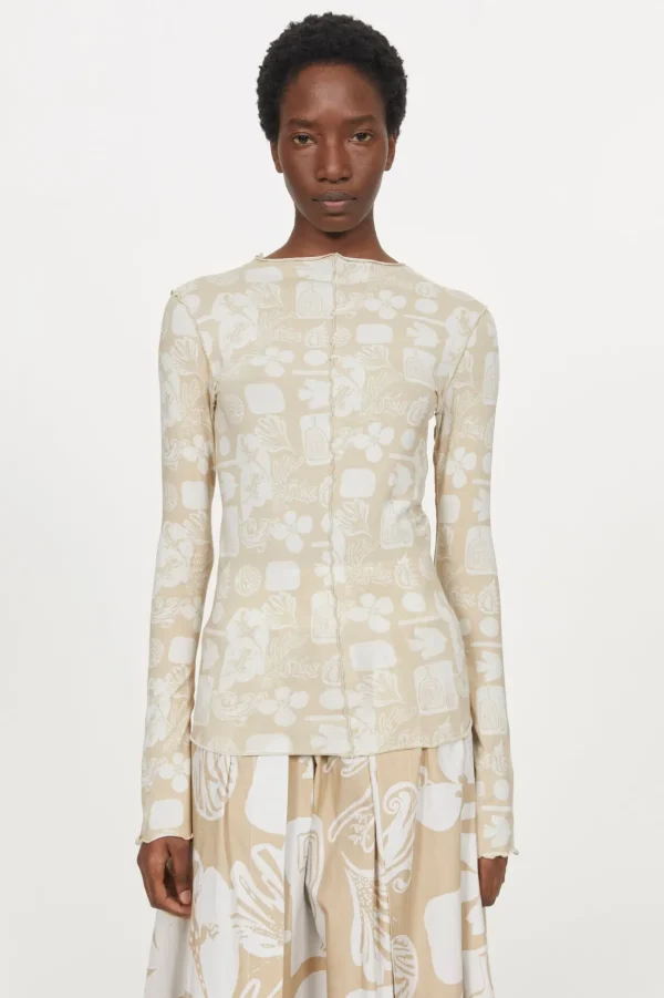 Women Rodebjer Columbina Sketchbook Jersey Top