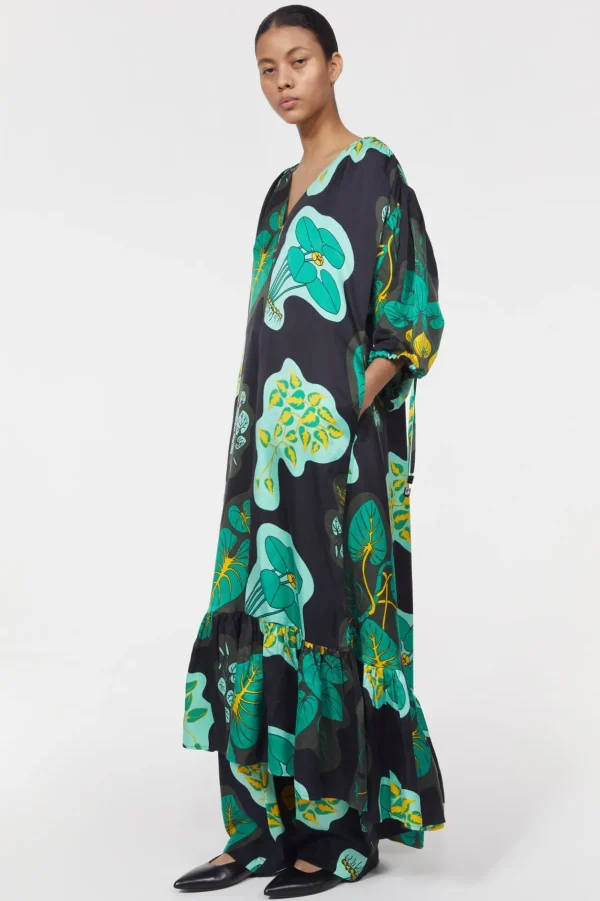 dakota_leaf_hammered_dres_1-3.webp Women Rodebjer Dakota Leaf Hammered Dress